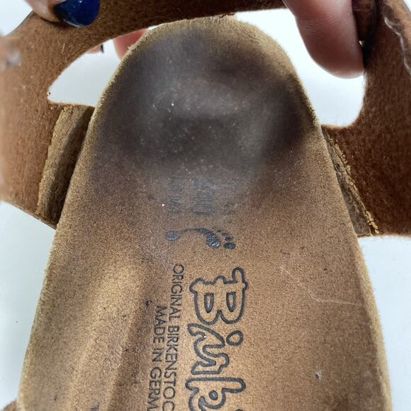 Birkenstock Birkis Ankle Strap Sandals Womens Size 37/ 6 Brown Leather Narrow - Picture 8 of 10